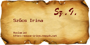 Szűcs Irina névjegykártya